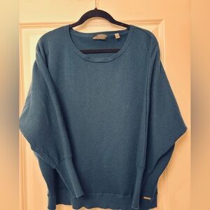 TAHARI TEAL BOATNECK SWEATER XL